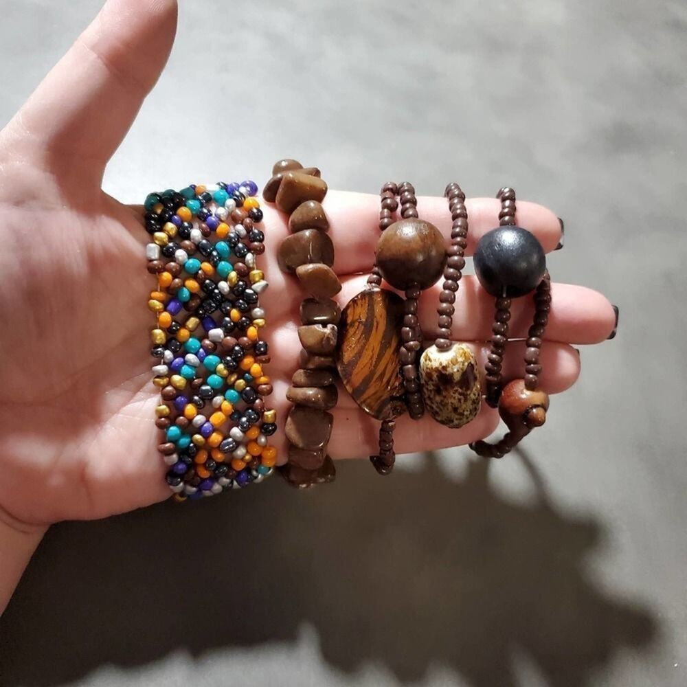 Treska Neutral Bundle Of Boho Stretch Bracelets #1 - image 2